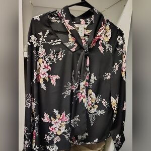 BNWOT WHBM Tie-Neck Blouse